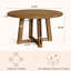 Table de réunion 47 po en bois massif pour 4 à 6 personnes, table de réunion ronde avec base croisée