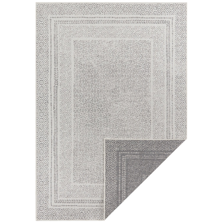 Frame Flatweave Silvery White Rug