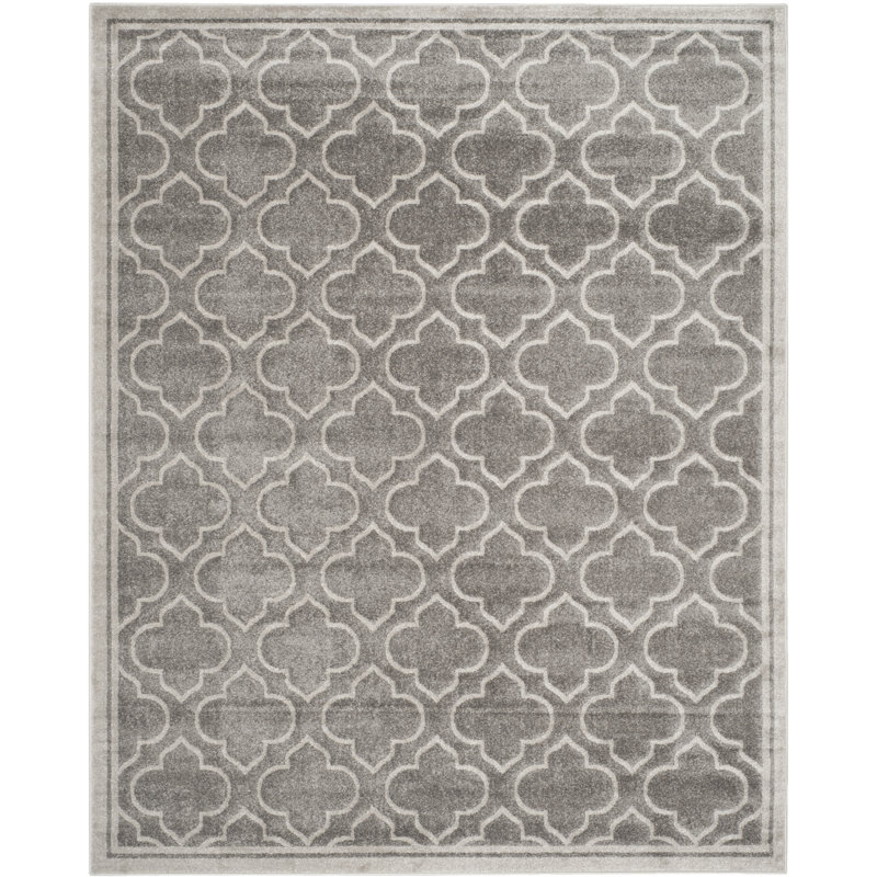 Ammundsen Abstract Grey / Light Grey Area Rug, Rectangle 12' x 18'