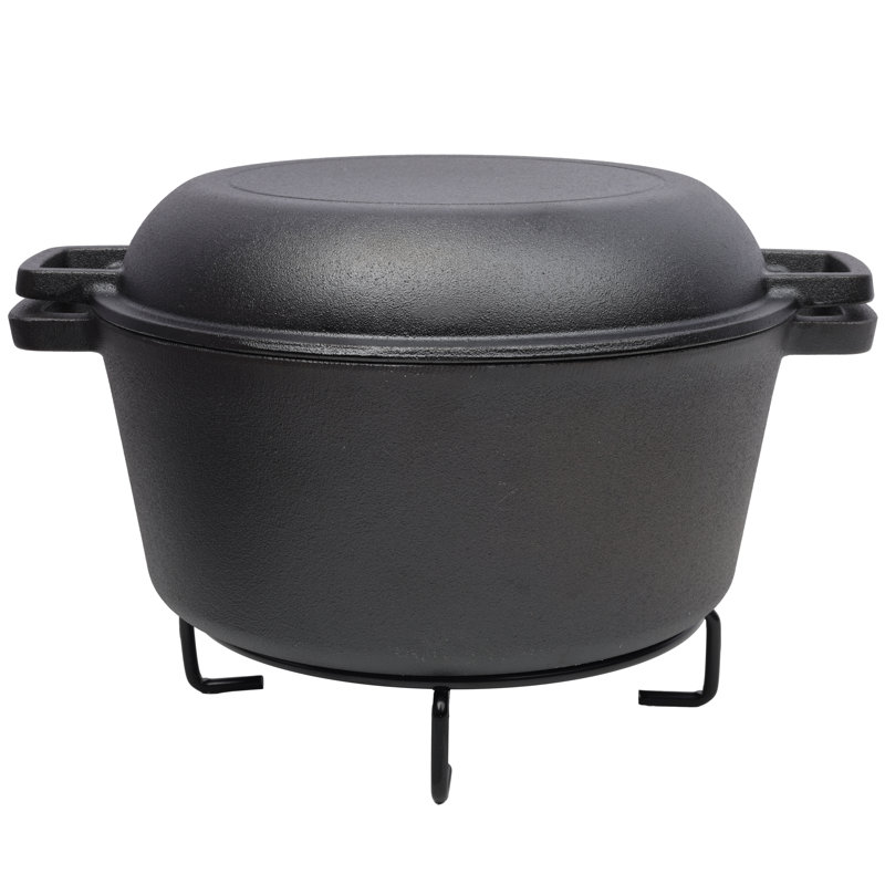 Cocotte en fonte pré-assaisonnée 3 en 1