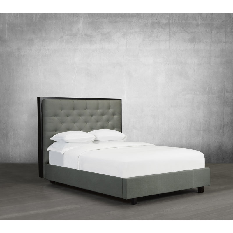 Lit plateforme en tissu d’ameublement, Frêne, Grand