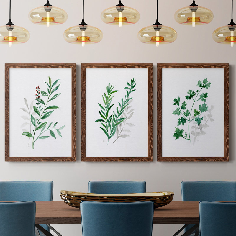 «Freshly Picked I», ensemble de 3 reproductions d'art sur toile, Érable, H 24 po x l 54 po x P 1,5 po