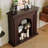 Nut-Brown Solid Wood Freestanding Fireplace