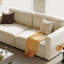 Causeuse-coussin modulaire en polyester beige