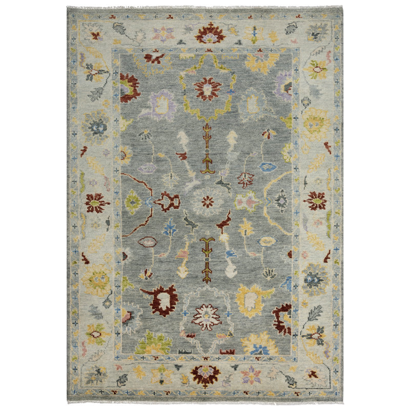 Wool Floral Indoor Rug, Rectangle 6' X 9'