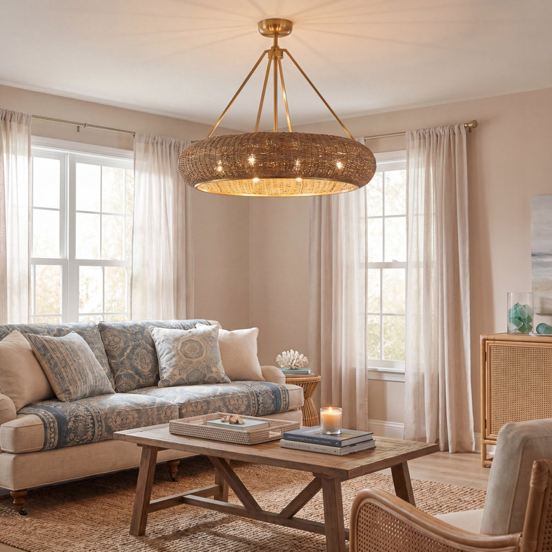 Gaia 4-Light Fan D'Lier in Warm Brass by Breegan Jane, Warm Brass