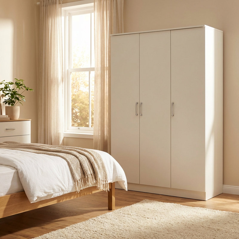 3 Door Manufactured Wood Wardrobe