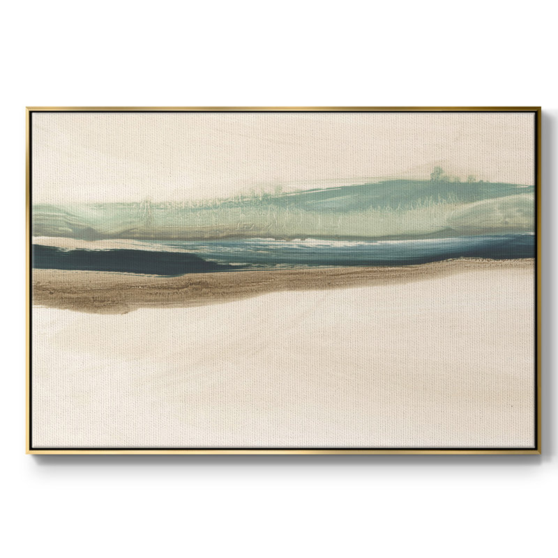 «Layered Horizon II», reproduction sur toile, H 27 po x l 41 po x P 2 po, Toile avec cadre flottant or