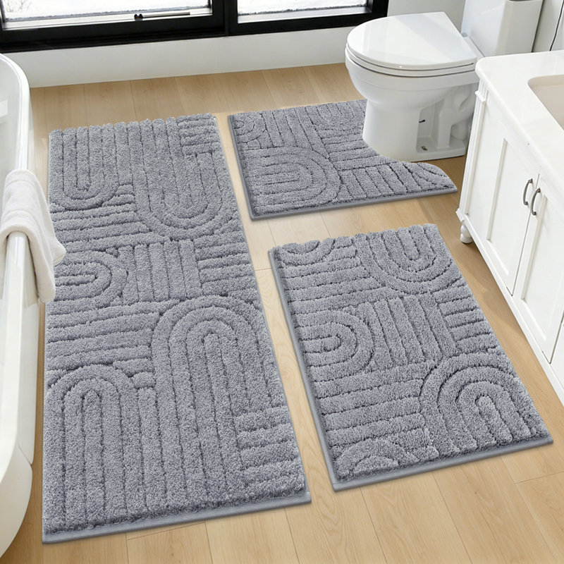 Tapis de bain antidérapants, doux et absorbants, Grey
