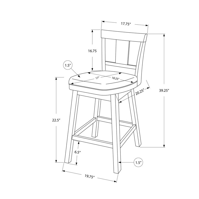 Deux pièces, tabouret de bar transitionnel pour l'intérieur, Siège gris / cadre blanc