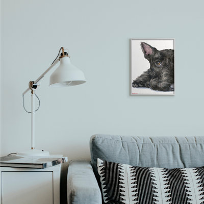 " Sleepy Scottish Terrier Portrait Adorable Pet Dog " by George Dyachenko Painting Print