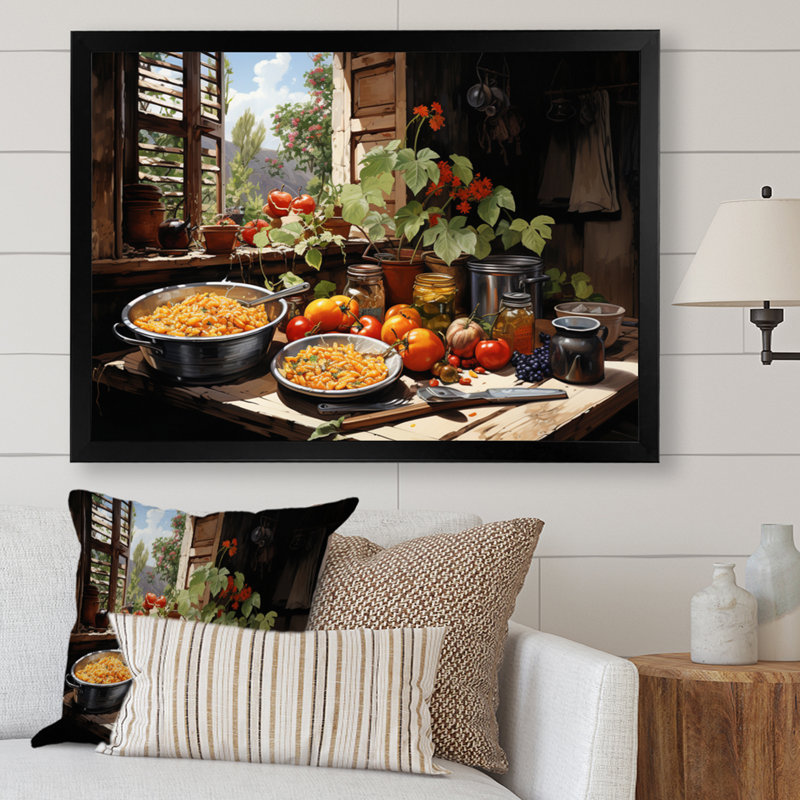 Cuban Cuisine Flavourful III - Cuba, art mural paysage, H 16 po x l 32 po x P 1 po, Cadre simple noir