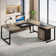 71'' Corner Desk with File Cabinet, Large L Shaped Desk with Mobile Filing Cabinet for Home Office