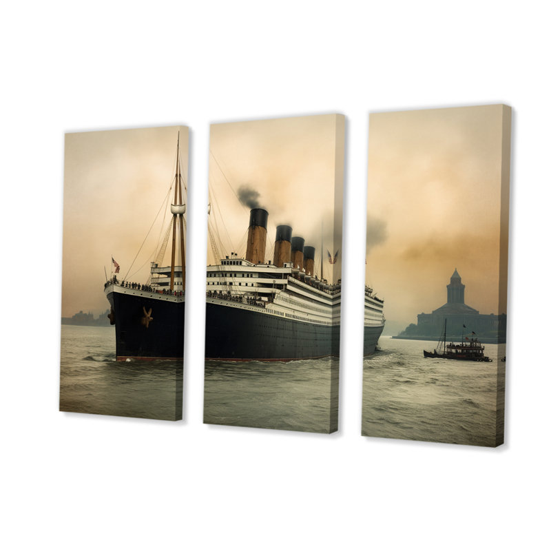 Photographie rétro de RMS Titanic - ensemble de reproductions d'art mural de bateau, H 40 po x l 60 po x P 1 po
