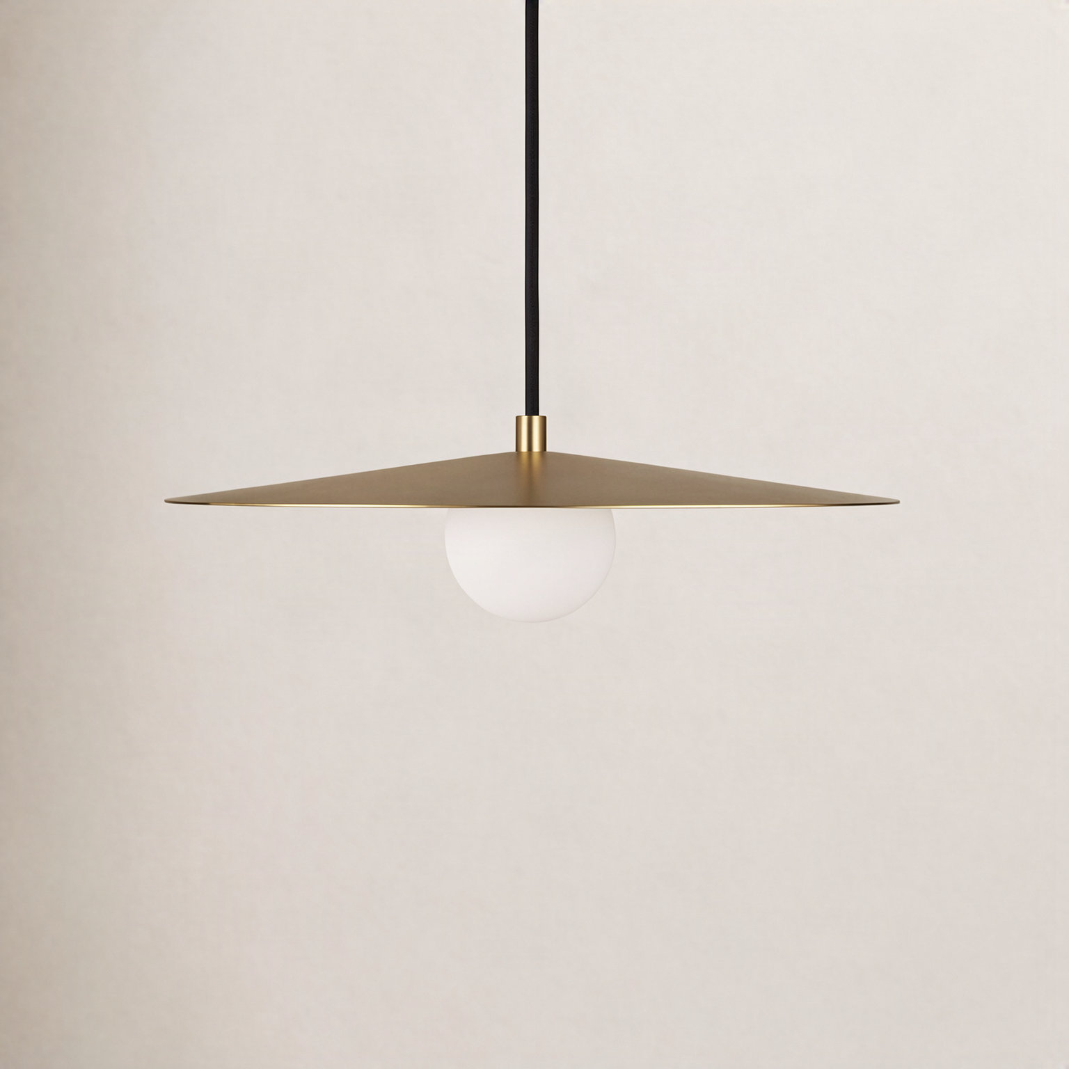 Pirlo Single Light Metal Dimmable Pendant, Aged Brass, No