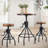Juveriya Pine Round Solid Wood Top Metal Base Dining Table