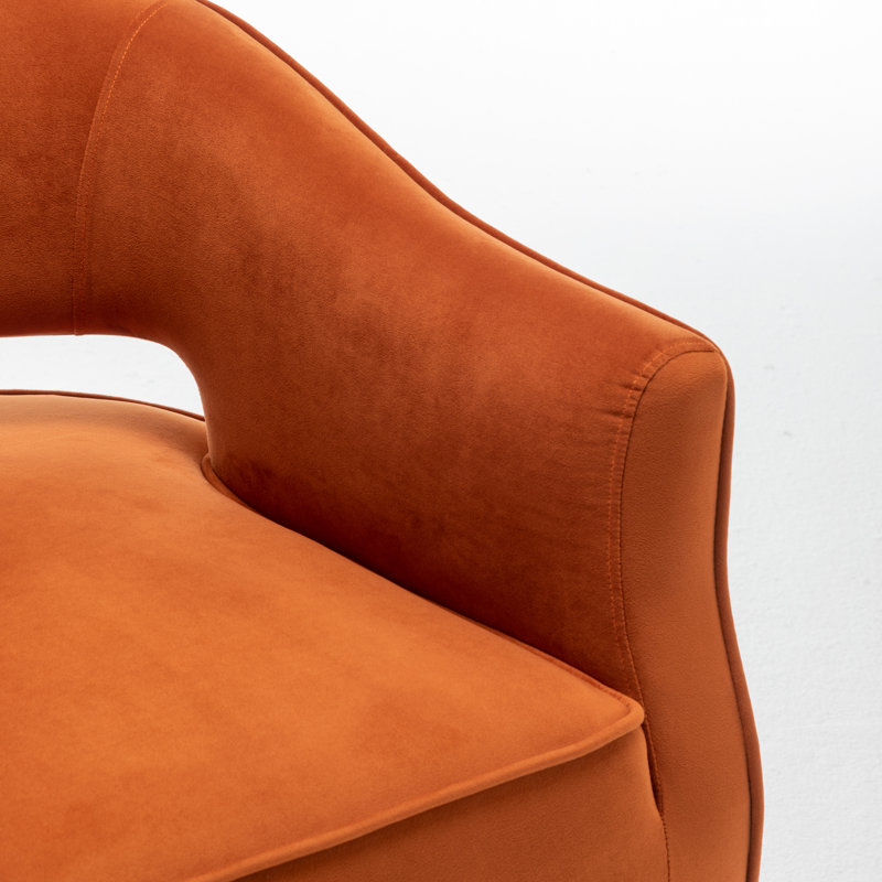 Fauteuil d'appoint en velours Chynna, Orange