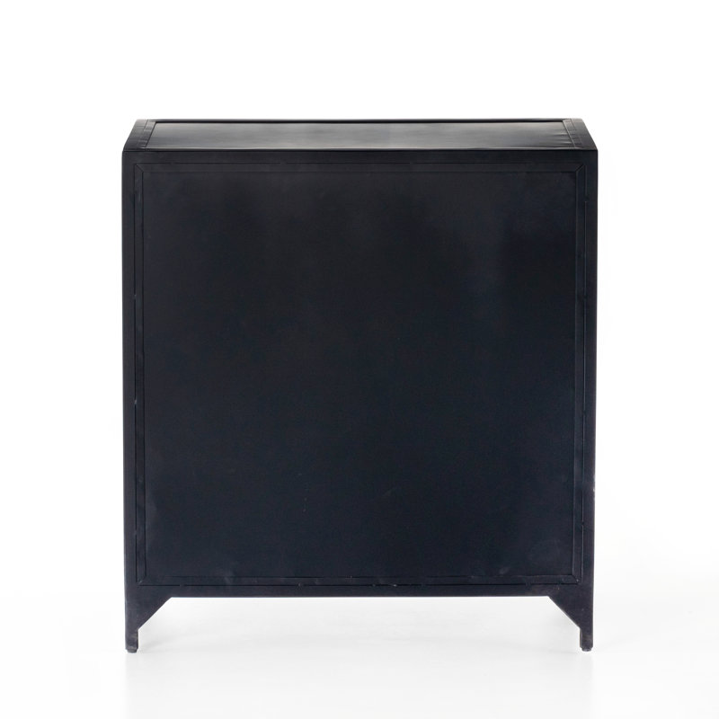 Belmont 3 - Drawer Iron Nightstand, Black