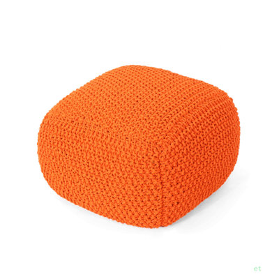 Hollis Knitted Cotton Pouf Cube 20 X 20 X 16 Pouf by Trule