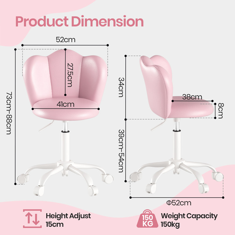 Office Chair, Pink Faux Leather