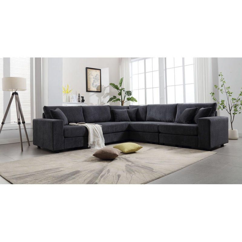 Canapé modulaire en L 108,5 po Newell, Gris