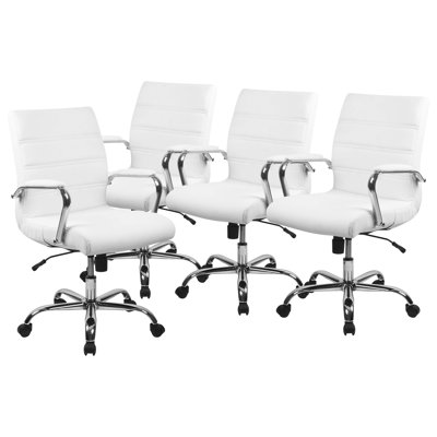 Delyth Upholstered Executive Swivel Office Chairs with Chrome Frame/Arms -  Orren Ellis, 8434B1E6CE0D47FE877F81501087A93F