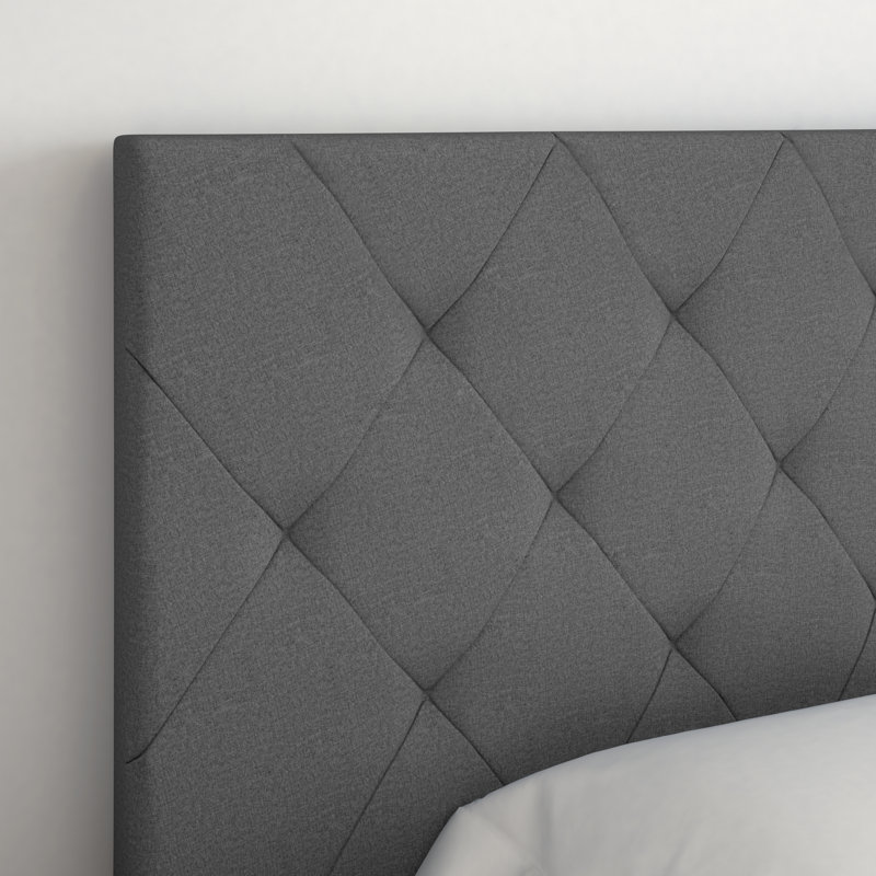 Chloe King Gray Linen Upholstered Platform Bed Frame