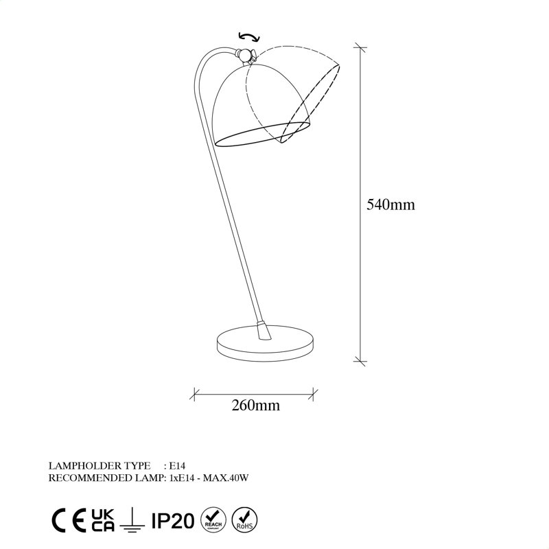 Pervis Desk Lamp, Gold