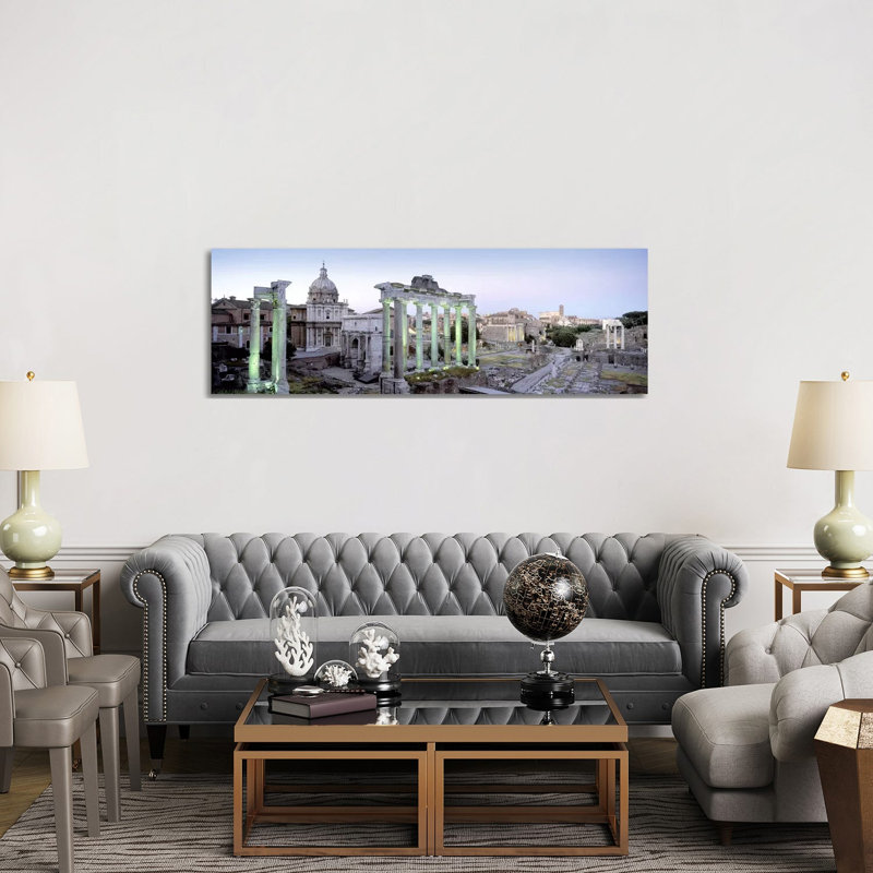 Ruins Of An Old Building, Rome, Italy - Wrapped Canvas Panoramic Print, 152.4 cm H x 50.8 cm W x 3.175 cm D
