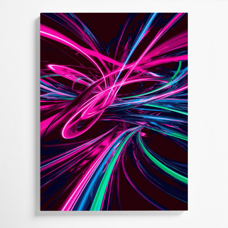 Art numérique sur toile, "Abstraction numérique" 81, H 8 po x l 10 po