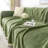 Chenille Sofa Cover With Tassel Ball, Durable, Stain Resistant