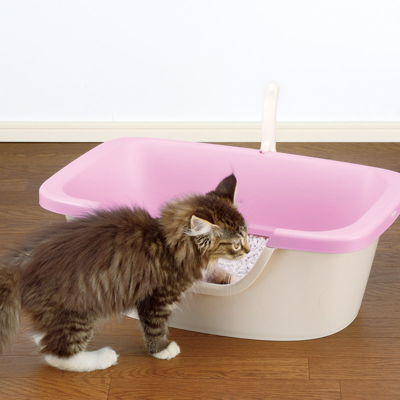 PAW TRAX Adjustable 2-Level Litter Box, Pink