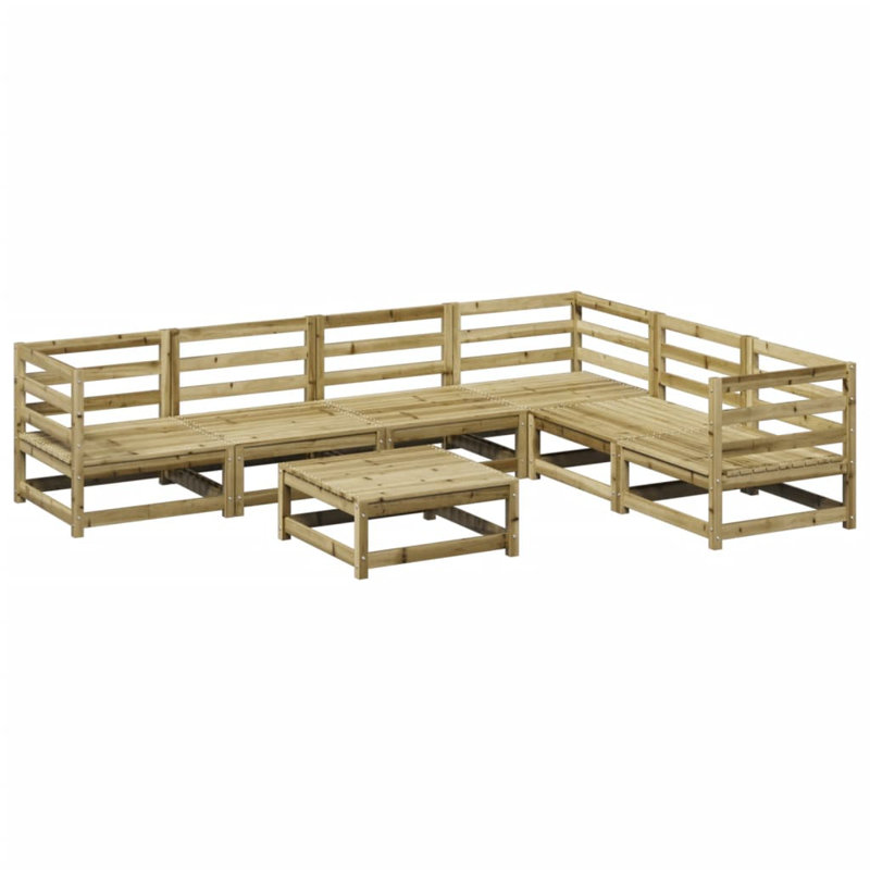 Alpen Home 7 Piece Garden Sofa Set Solid Wood Pine , Natural Pine