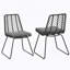 CHAISE, 2PCS avec 2 coussins, gris