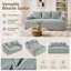 Chaise longue d'intérieur surdimensionnée et comprimée avec coussins décoratifs et accoudoirs, canapé-lit rembourré en chenille-856688268