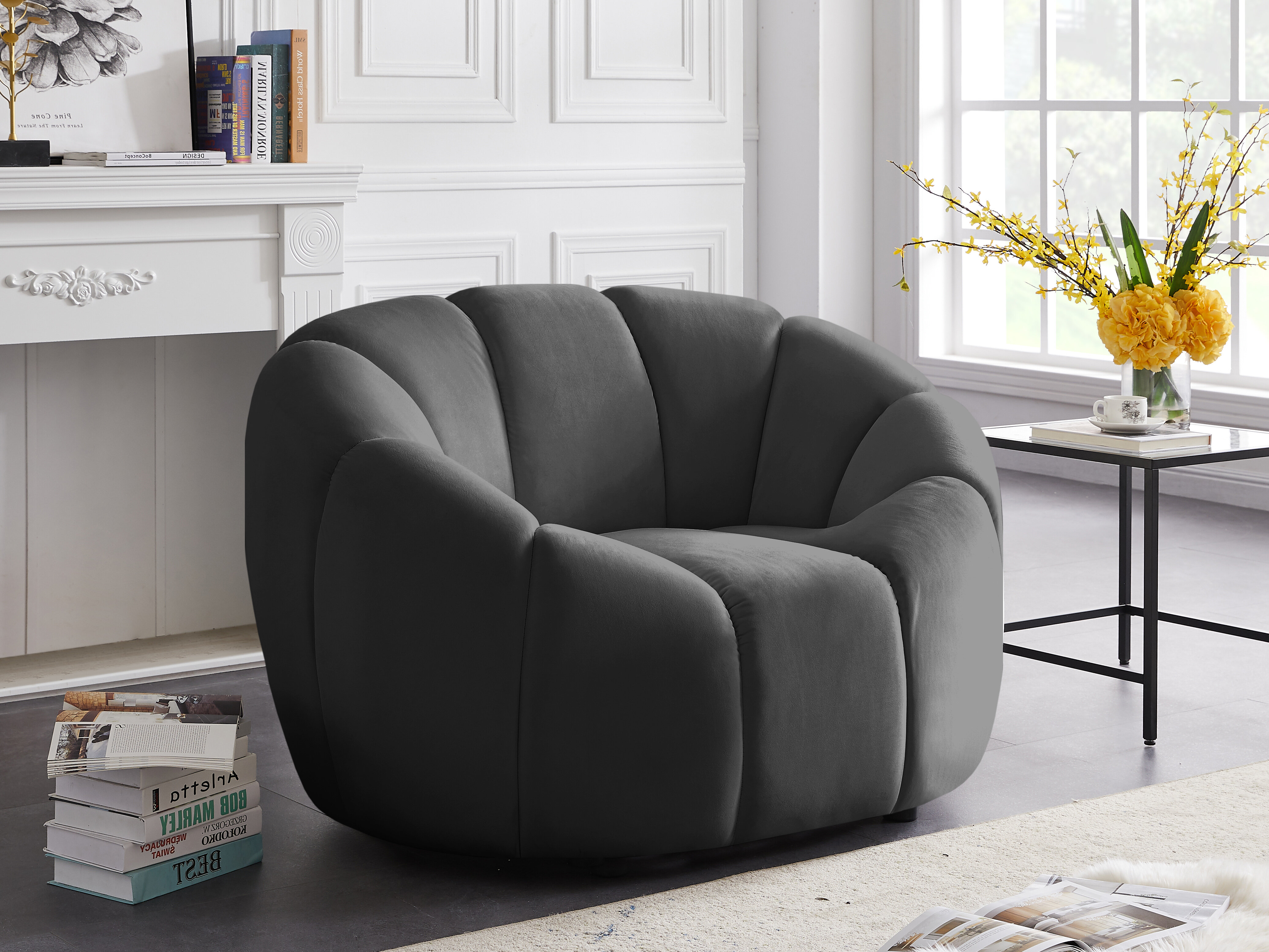 Low profile discount swivel tulip chair