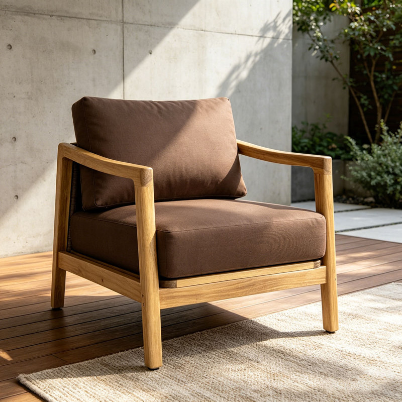 Fauteuil club d'extérieur, Beige