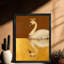 Reproduction d'art encadrée noire rétro «The Swan with a Crown»-732206783