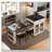 83.1'' Extendable Kitchen Island with Slide Out Table and Storage Racks for 2-6 Person,Kitchen Island with Tempered Glass Doors