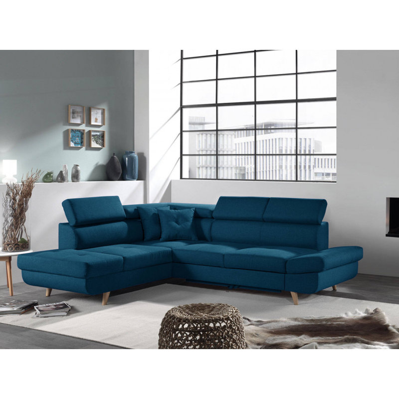 5 Seater Sofa Bed, Left Hand Facing, Peacock Blue