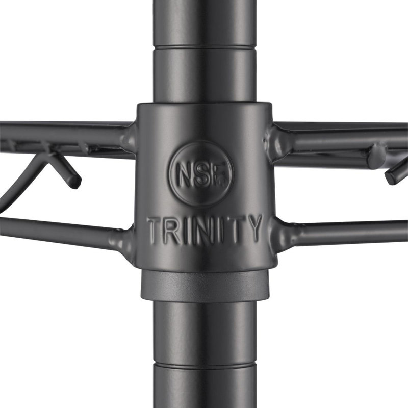 TRINITY EcoStorage 6-Tier NSF Wire Shelving Unit w/ Backstands and Wheels (48 in. W x 18 in. D), Satin Black