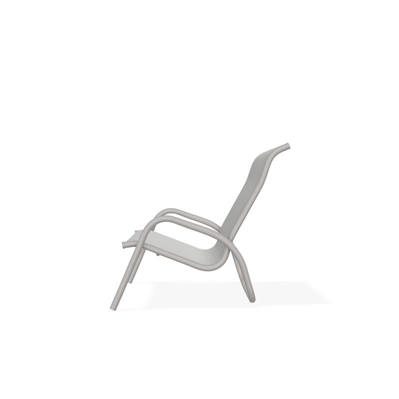 Gardenella Sling Aluminum Frame Stacking Poolside Lounge Chair, Warm Gray, Alloy