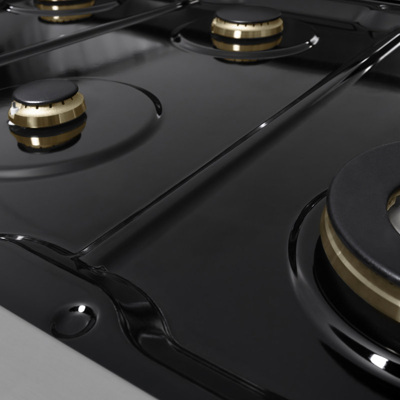 ZLINE Autograph 48 in. Marino Gas Range w/ 8 Gas Burners & White Doors w/ Gold Accents