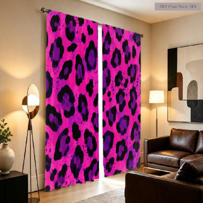 2 pièces de rideaux à imprimé léopard vibrant, tissu filtrant la lumière, design audacieux et ludique, protection de la vie privée pour parasol, installation avec passe-tringle, pour le salon, la chambre à coucher, les chambres pour adolescents, la décoration intérieure