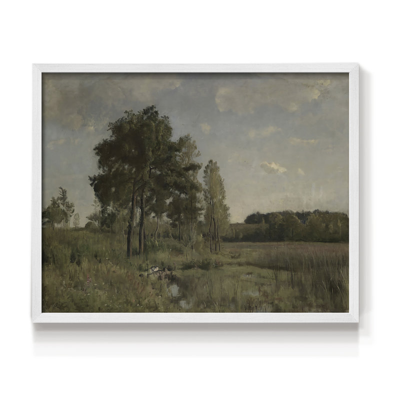 Paysages rétro-CDXLV - reproduction encadrée, H 22 po x l 28 po, Blanc