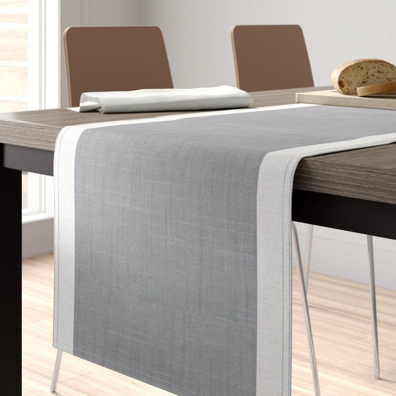 Chemin de table Crisanta, Gris, 120 po x 16 po