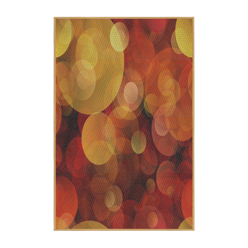 Tapis orange à motif géométrique, Rectangle 8 pi x 10 pi
