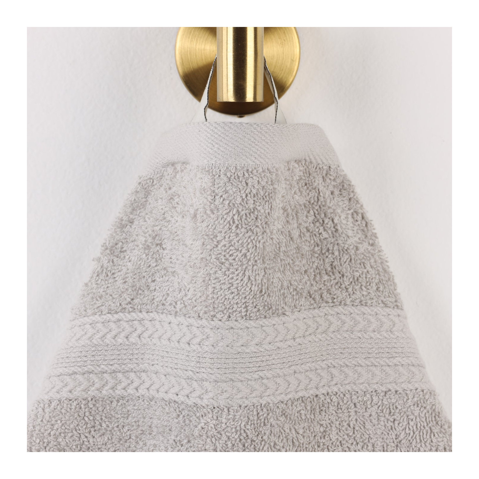 Asleigh Eco-Friendly Cotton 3 Piece Assorted Bathroom Towel Set, Silver
