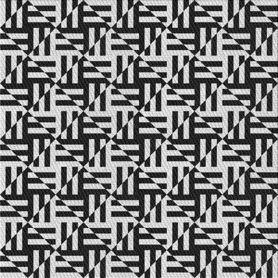 Tapis noir / blanc à motif Kassia