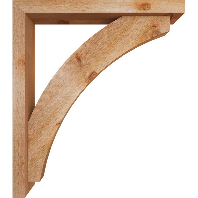 Thorton Block Bracket with Offset Brace, 32 x 28, 4"W Western Red Cedar (Rough Sawn)